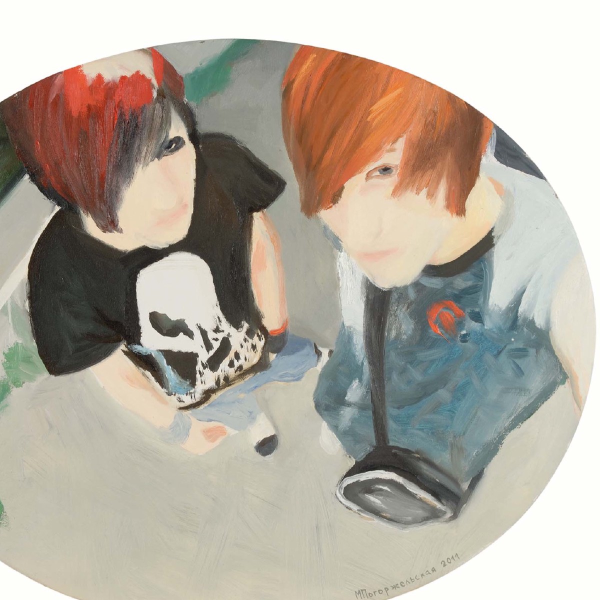 Emo,oval 65x83 cm,oil on canvas,2011