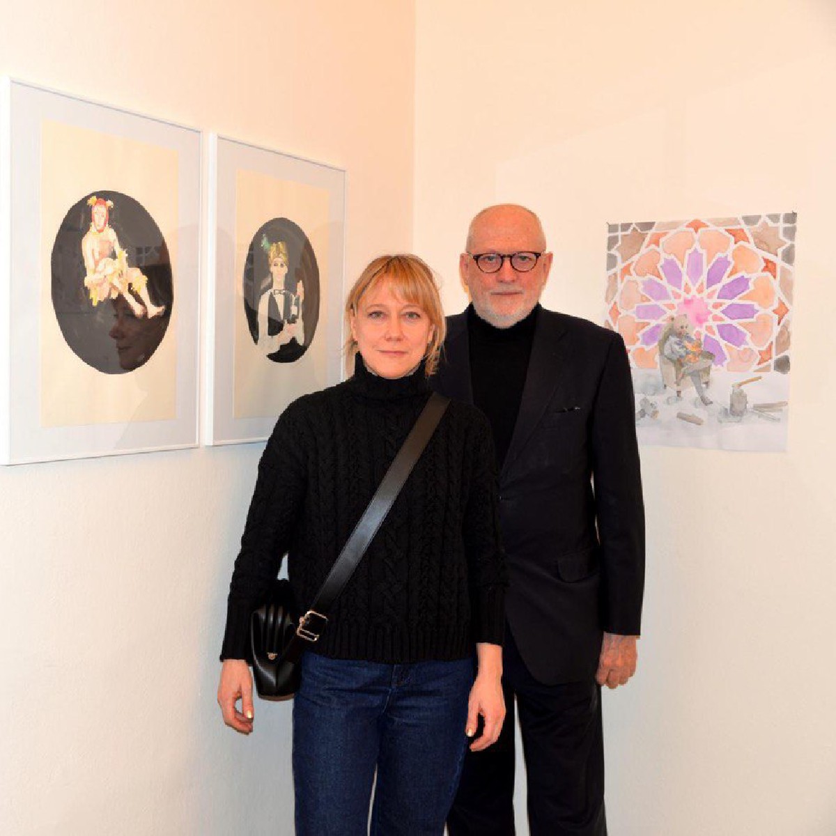 Maria Pogorzhelskaya and Curator Lorand Hegyi ,Otto gallery,Bologna,Italy