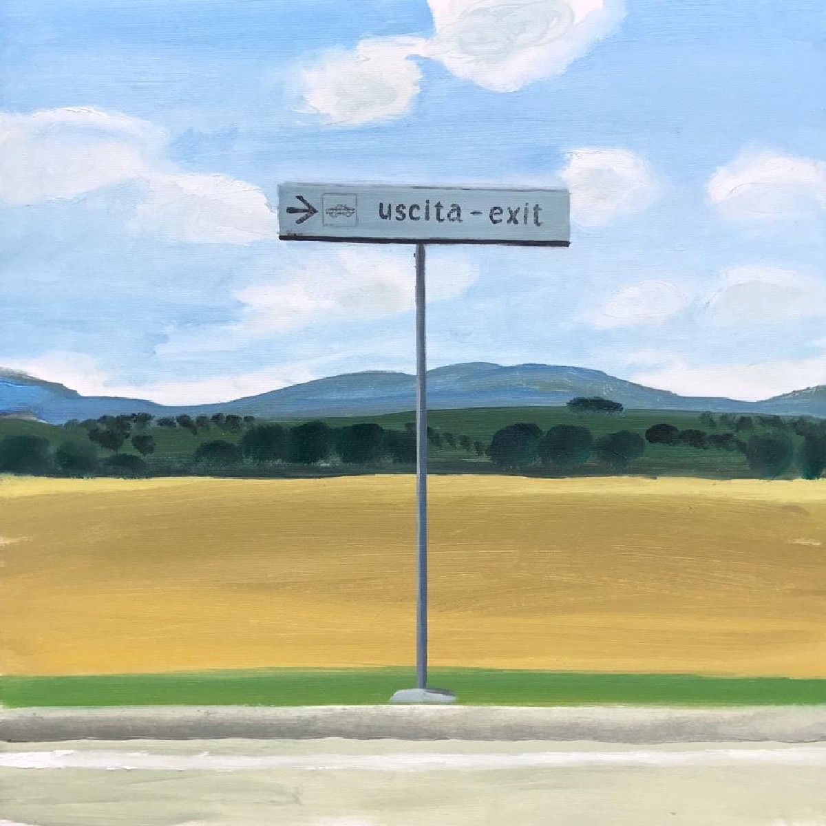 Uscita, 70x70 cm,oil canvas,2017