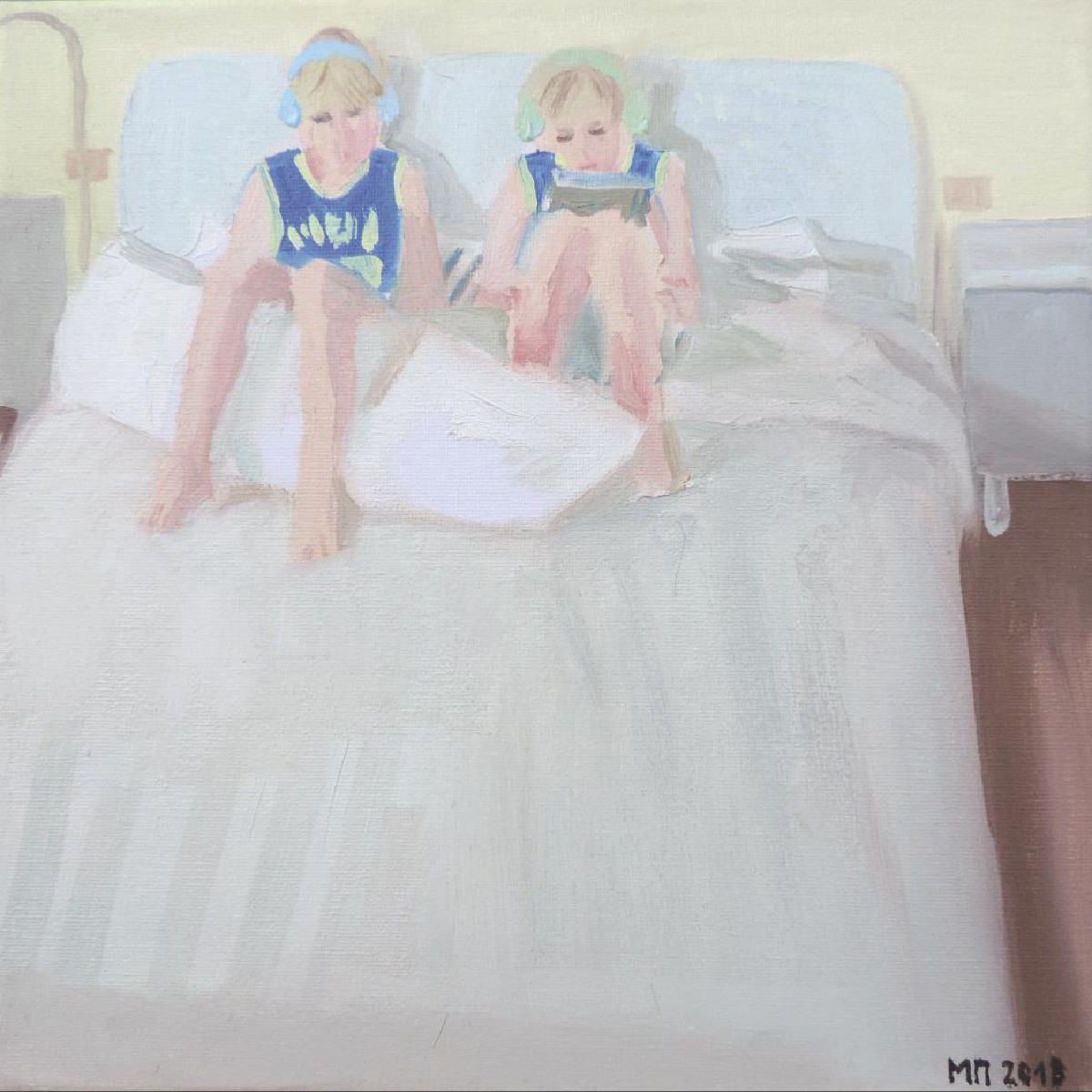 2 happy hours 2018 oi on canvas 30x30cm