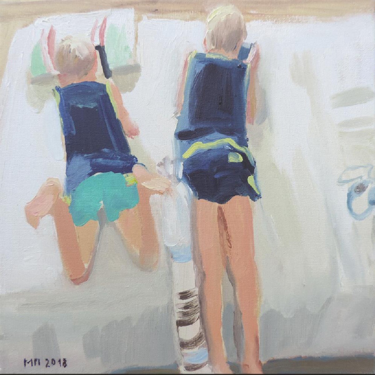 Brothers 2018 oil on canvas 30x30cm
