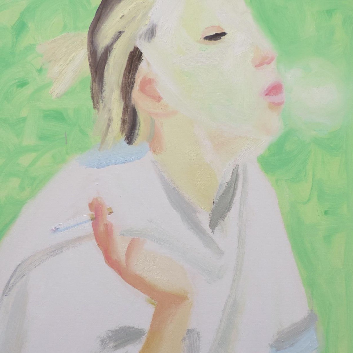 country weekend mask 2019 oil on canvas 70x70cm