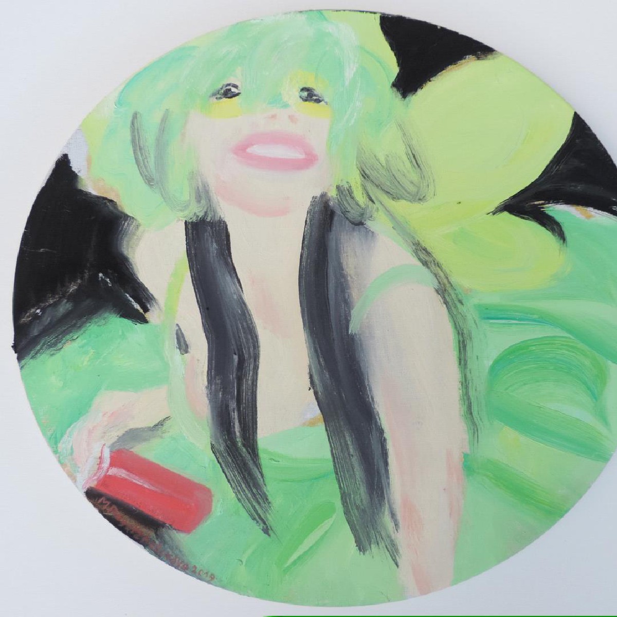 green fairy 2019 oil on canvas D50cm