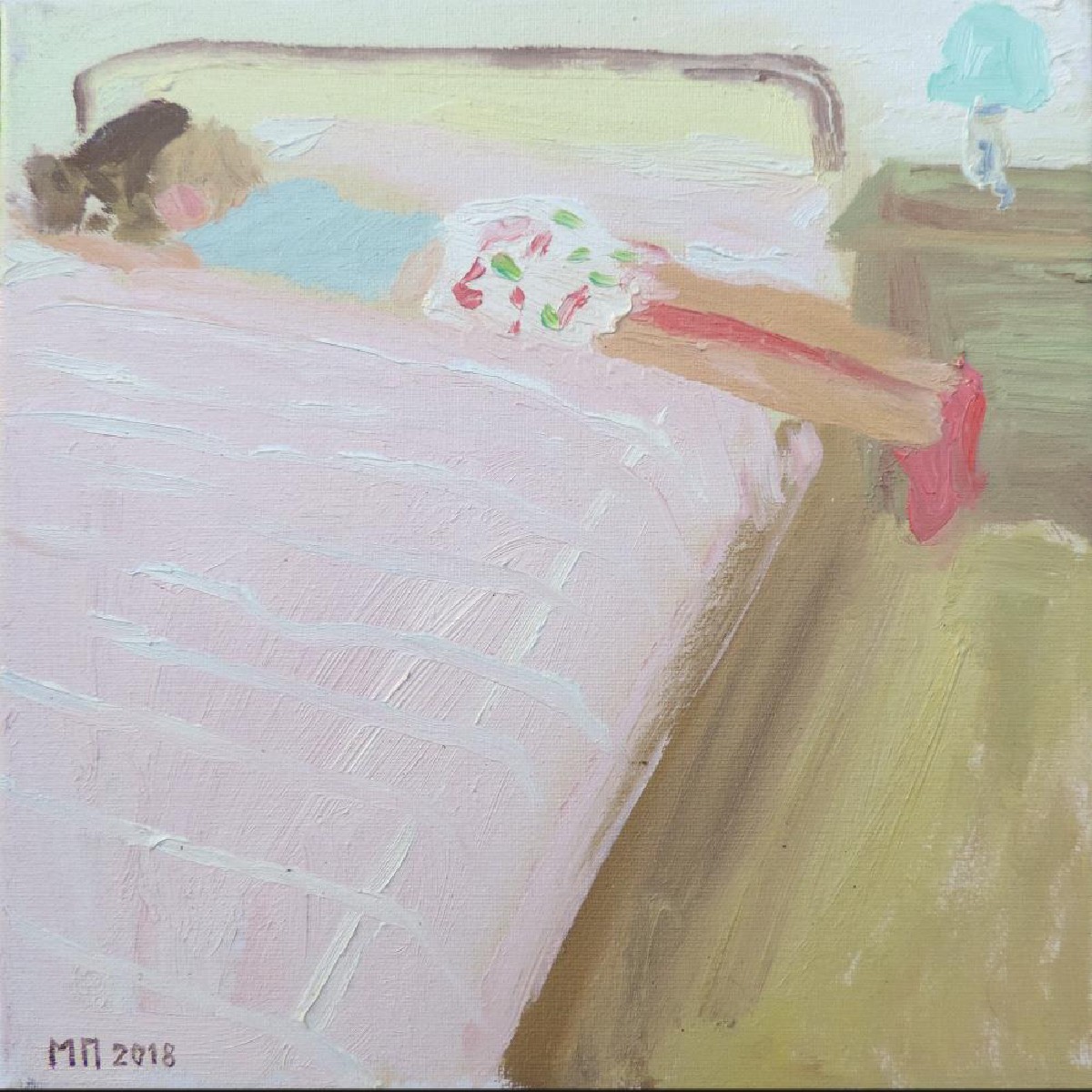 on pause 2 2017 oil on canvas 30x30cm