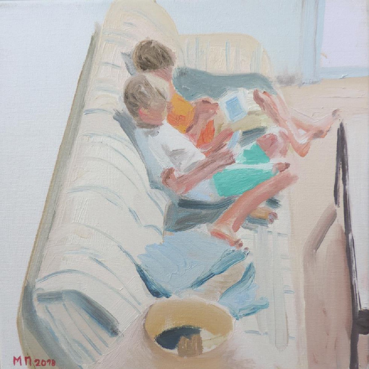 visiting 2017 oil on canvas 30x30cm