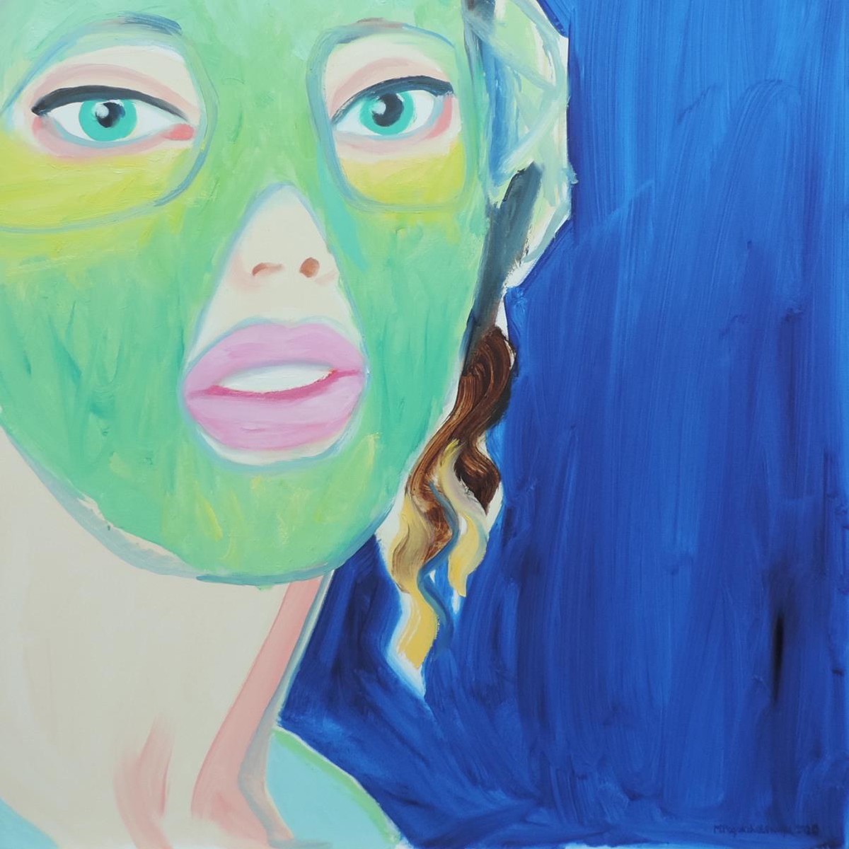 Avocado Mask,120x100cm,oil on canvas, 2020