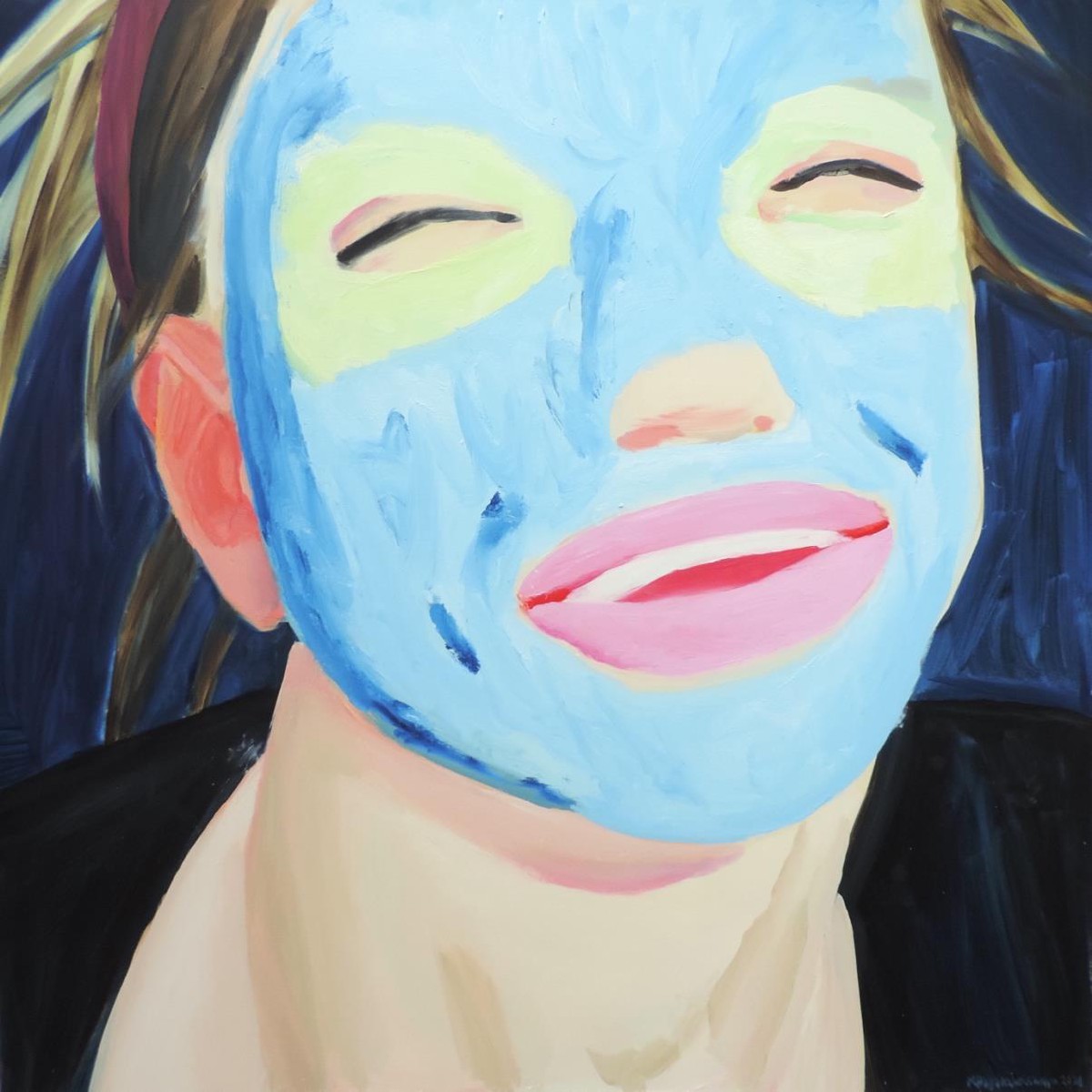 Big Blue Mask,150x150cm,oil on canvas, 2020