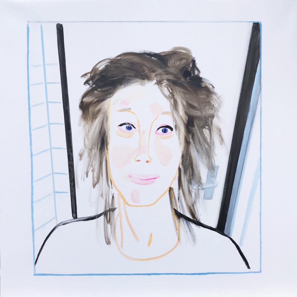 Girl with matted hair,100x100cm,oil on canvas, 2021