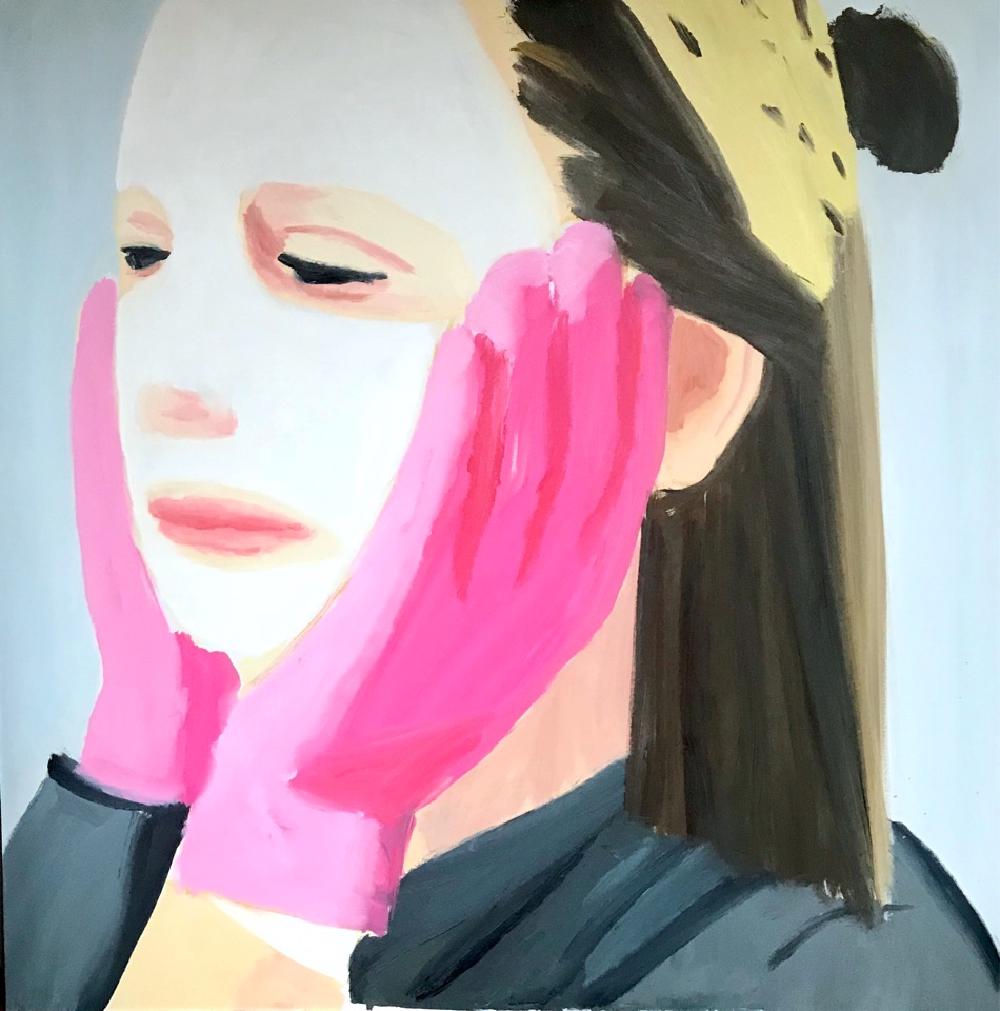paintings/2-White Mask with Pink gloves,150x150 cm,oil on canvas,2019.jpg