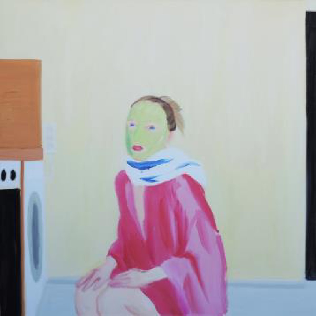 5-Big green mask with pink bathrobe 150x150cm oil canvas 2019