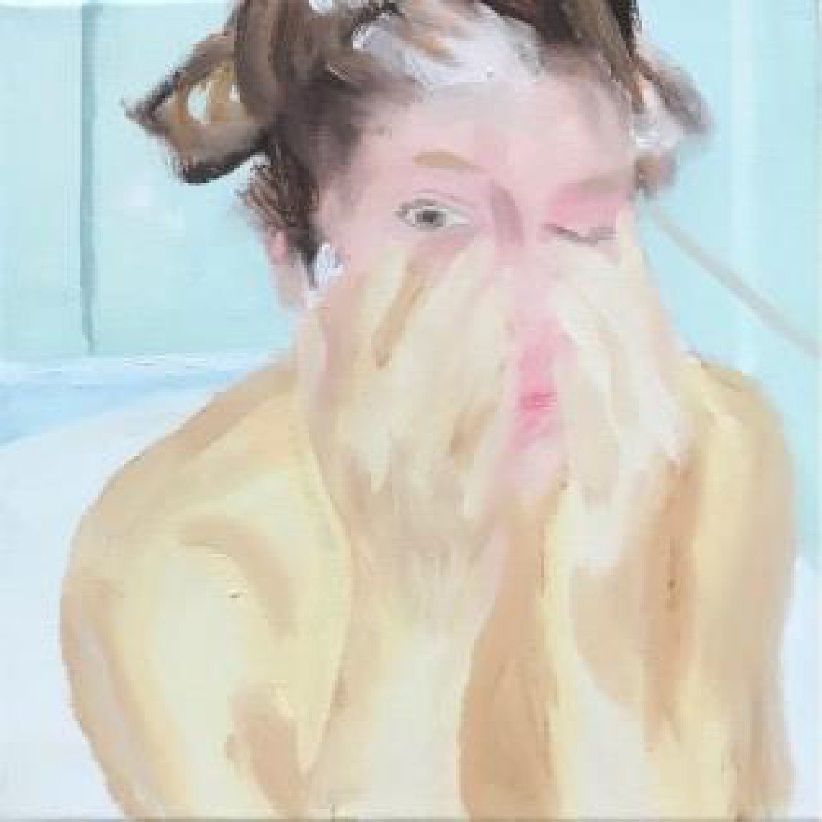 Bath foam 30x30cm oil canvas 2019