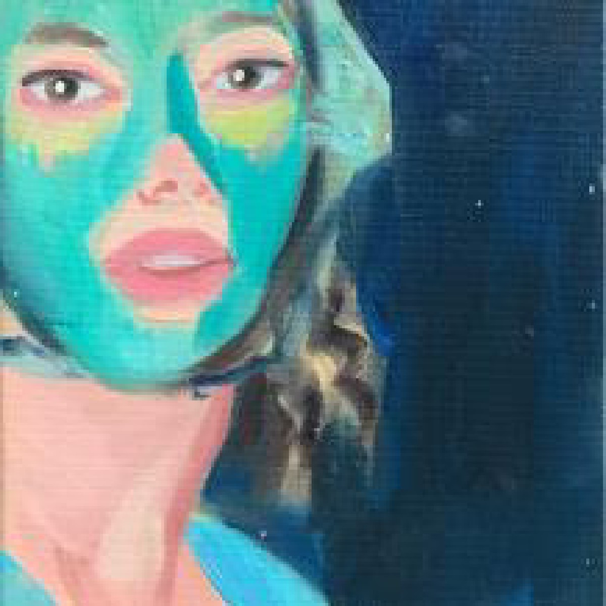 Small avocado and green mask 16x21cm oil canvas 2008