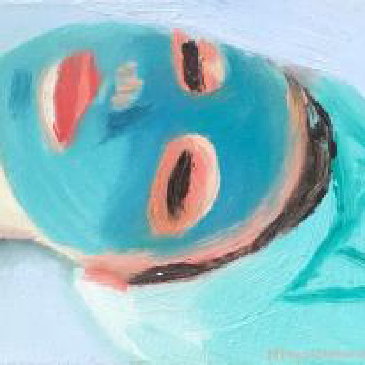 Small green mask 18x24cm oil canvas 2014
