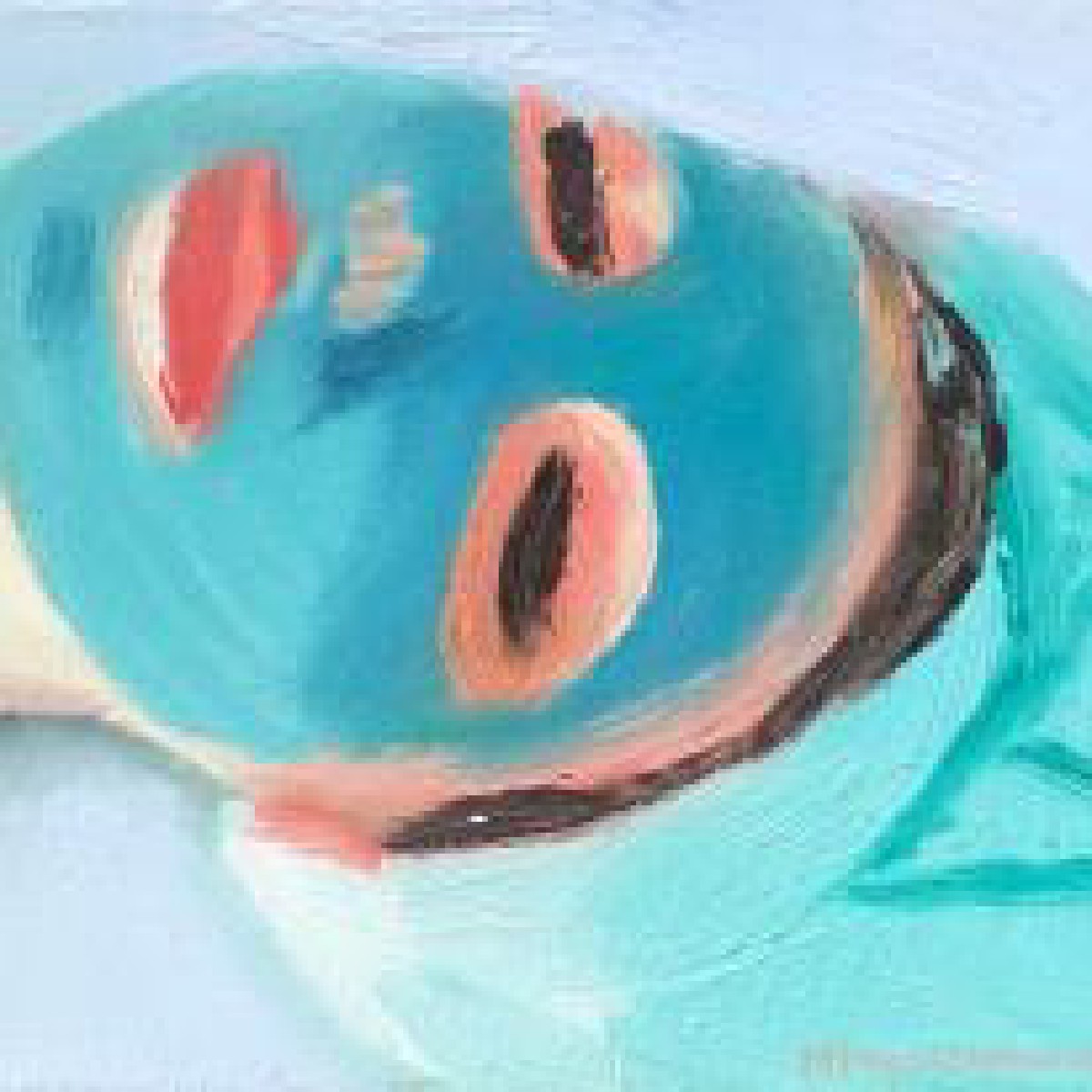 Small green mask 18x24cm oil canvas 2014