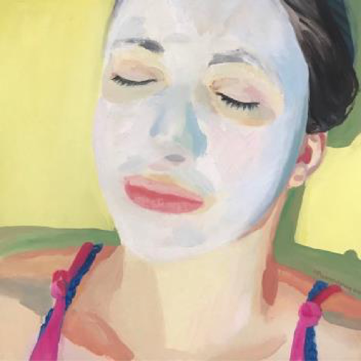 Summer white mud mask 70x70cm oil canvas 2019