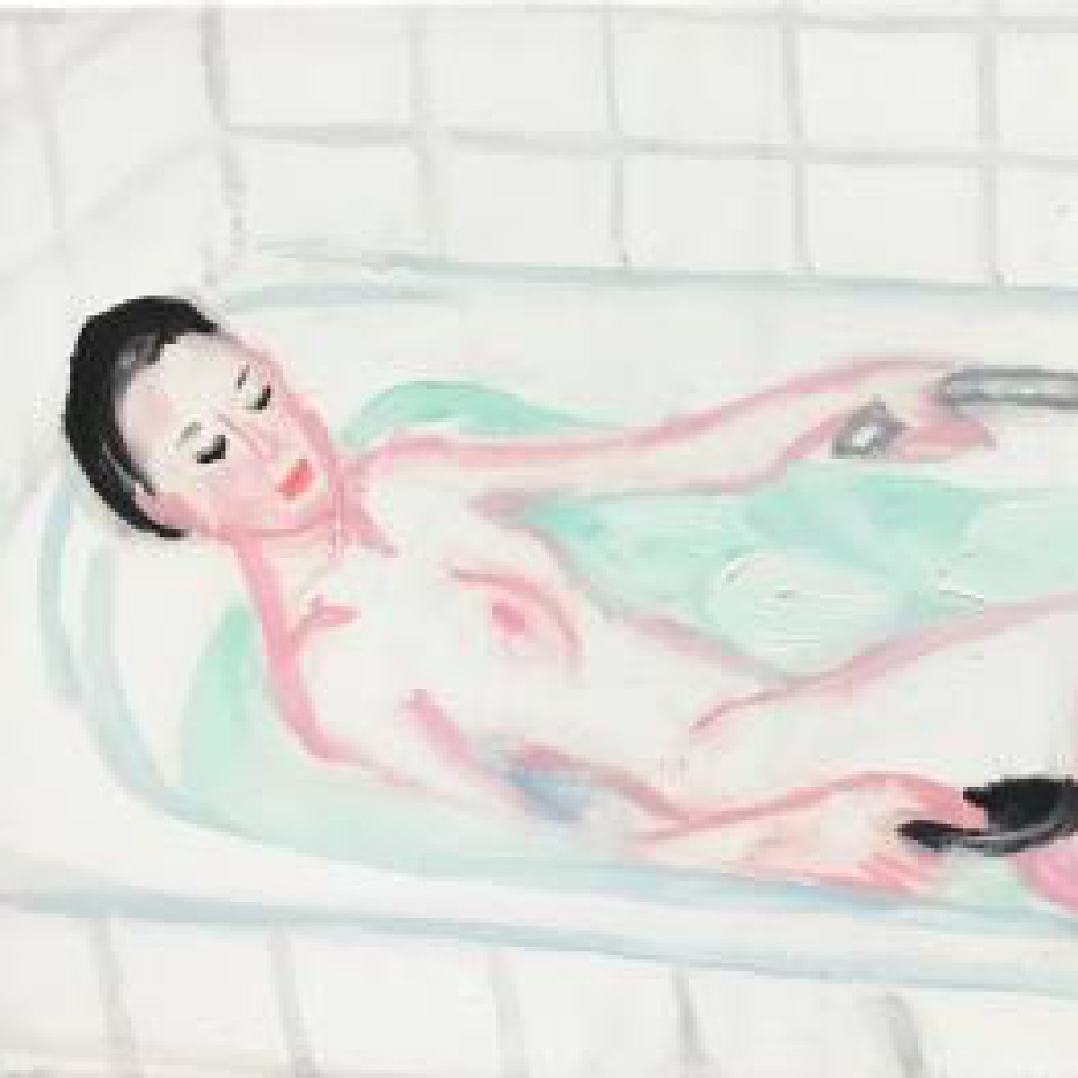 White bath 30x40cm oil canvas 2019