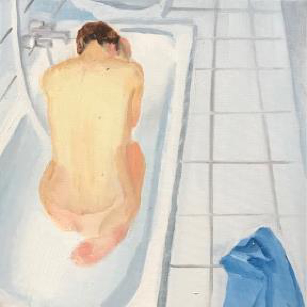 White bathroom 30x30cm oil canvas 2019