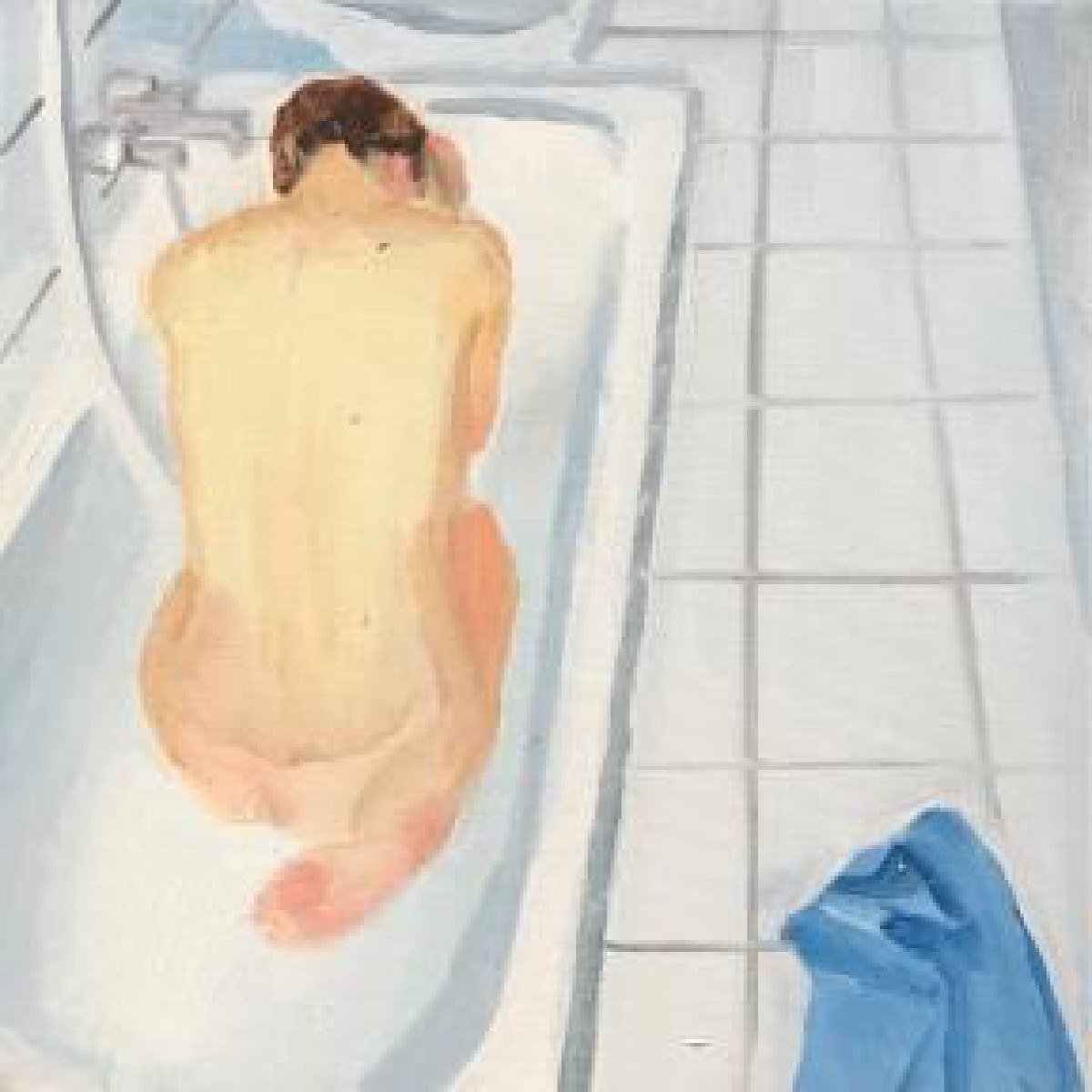 White bathroom 30x30cm oil canvas 2019