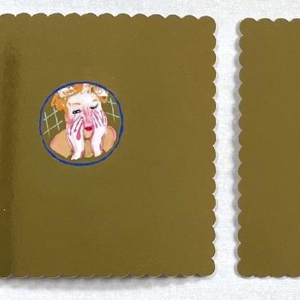 Golden Life3 beauties,nail polish on golden cake stand,3 pieces 30x30 cm each ,2027