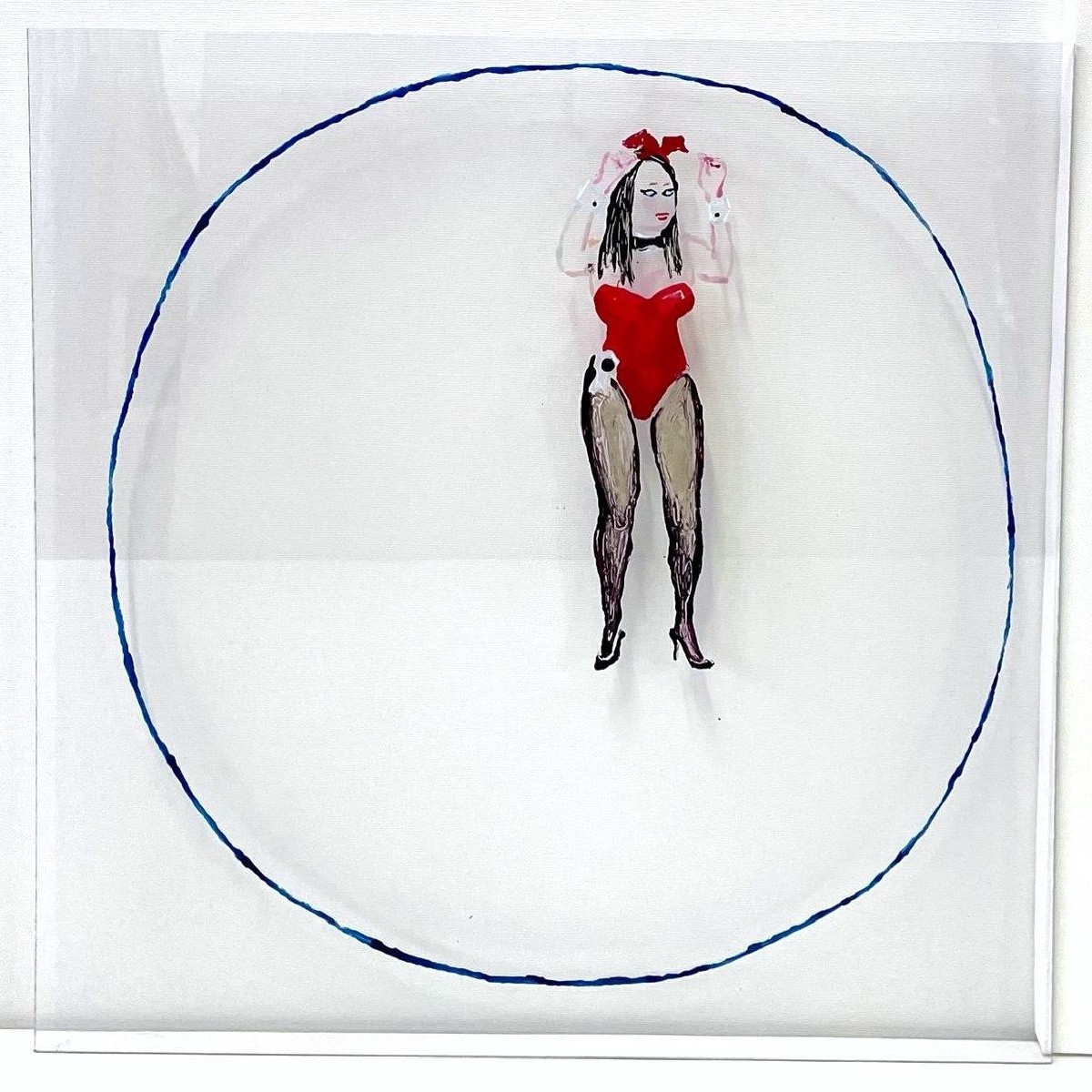 vague hints dancing fairie,nail polish on plexiglass panel,50x50 cm,2024