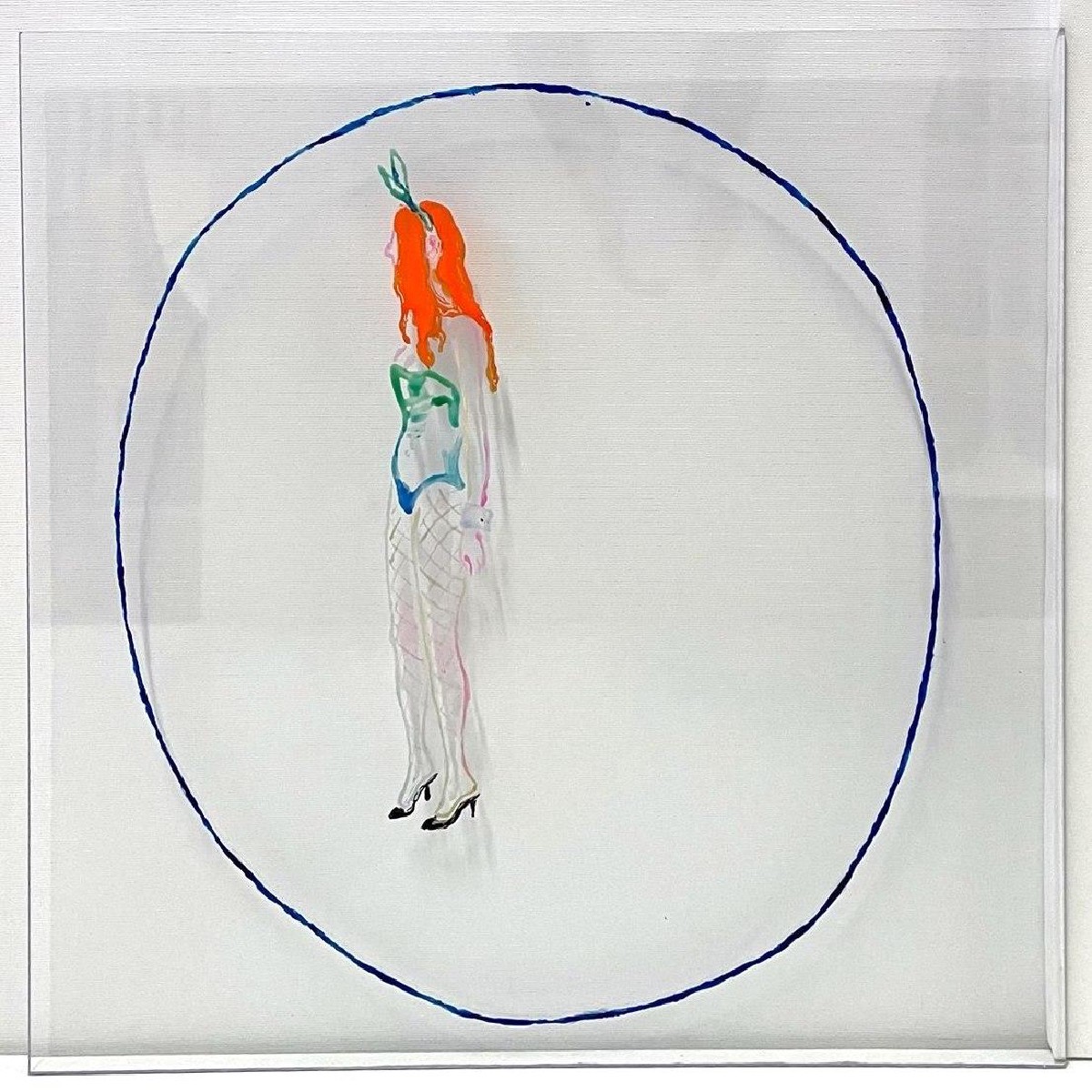 vague hints tender fairy,nail polish on plexiglass panel,50x50 cm,202