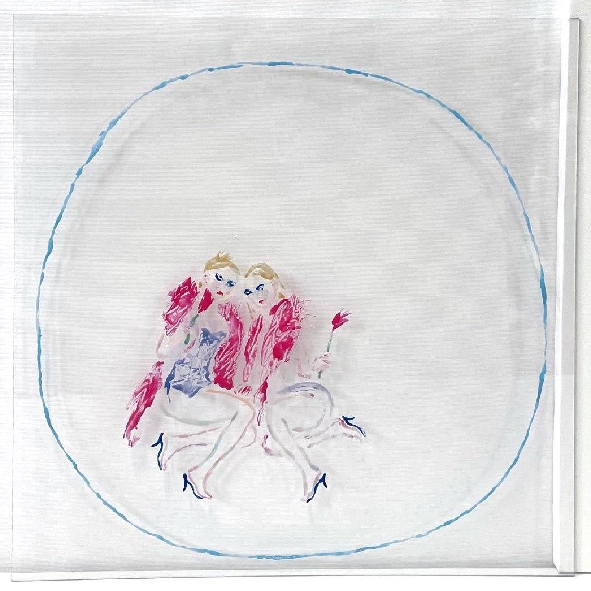 vague hints2 night fairies,nail polish on plexiglass panel,50x50 cm,2024